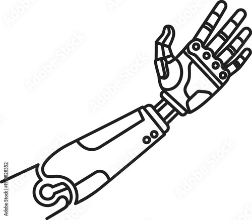 Robot Hand Illustration Mechanical Fingers Gesture.