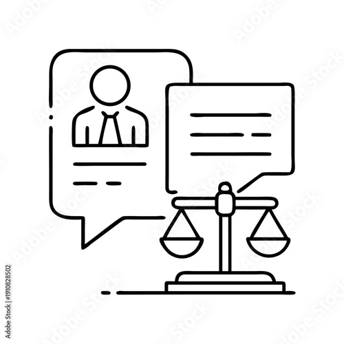 Legal Consultation Chat with Justice Scales Icon
