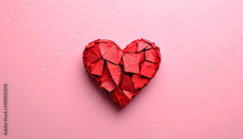 red heart on a pink background