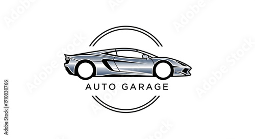 Sports Car Auto Garage Logo Design.