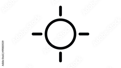 Circular Focus Icon with Center Marker Vector for Navigation Wayfinding and Interface Targeting
