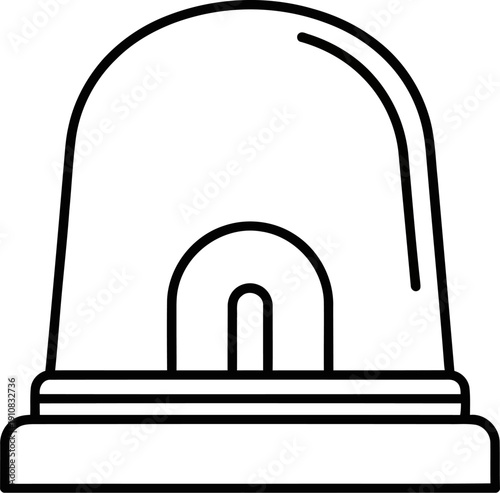 Simple Black and White Bell Illustration.