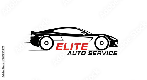 Sports Car Auto Service Illustration.