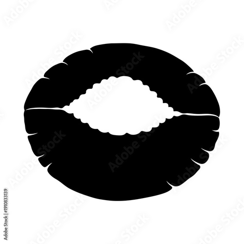 Abstract black and white lips illustration, perfect for design needs.