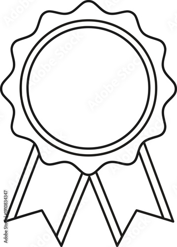 Simple Black and White Ribbon Badge.