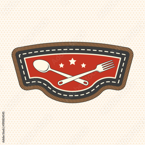 Fotografía Scout badge with fork and spoon