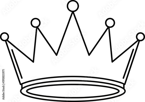Simple Black Crown Illustration on White.