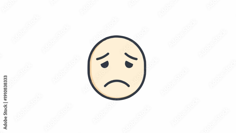 Φωτογραφία Sad face emoticon with frown.