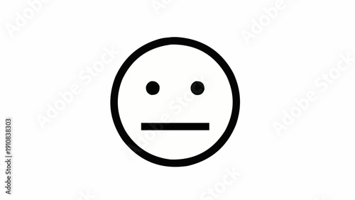 Foto Simple neutral emoticon face symbol.