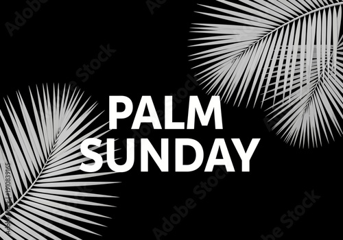 Palm sunday greeting with stylized palm leaves