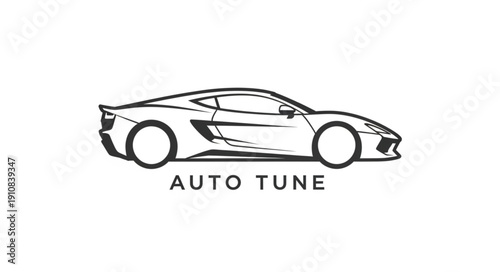 Sports Car Auto Tune Illustration.
