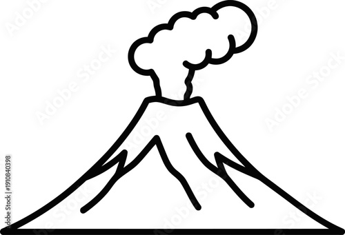 Volcano Erupting with Smoke Illustration.