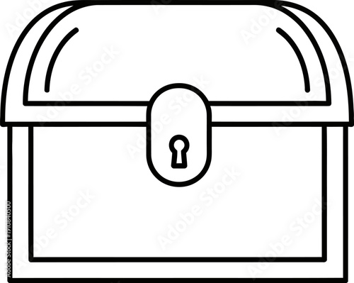 Treasure Chest with Lock and Keyhole.