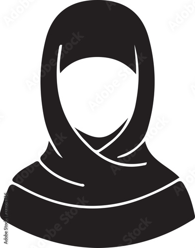 Muslim woman in hijab icon, Islamic female avatar vector