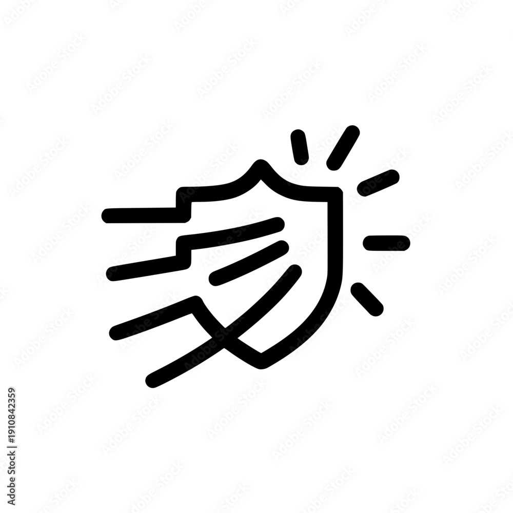 Obraz premium Shield of the breeze featuring a flowing wind emblem