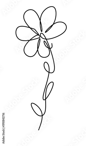 Hand drawn continuous line art floral collection with abstract botanical elements. Minimal linear vector illustration
