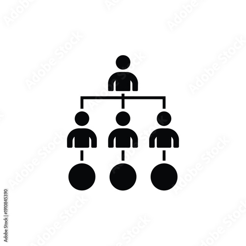 Simple organizational chart depicting hierarchy with a leader and team