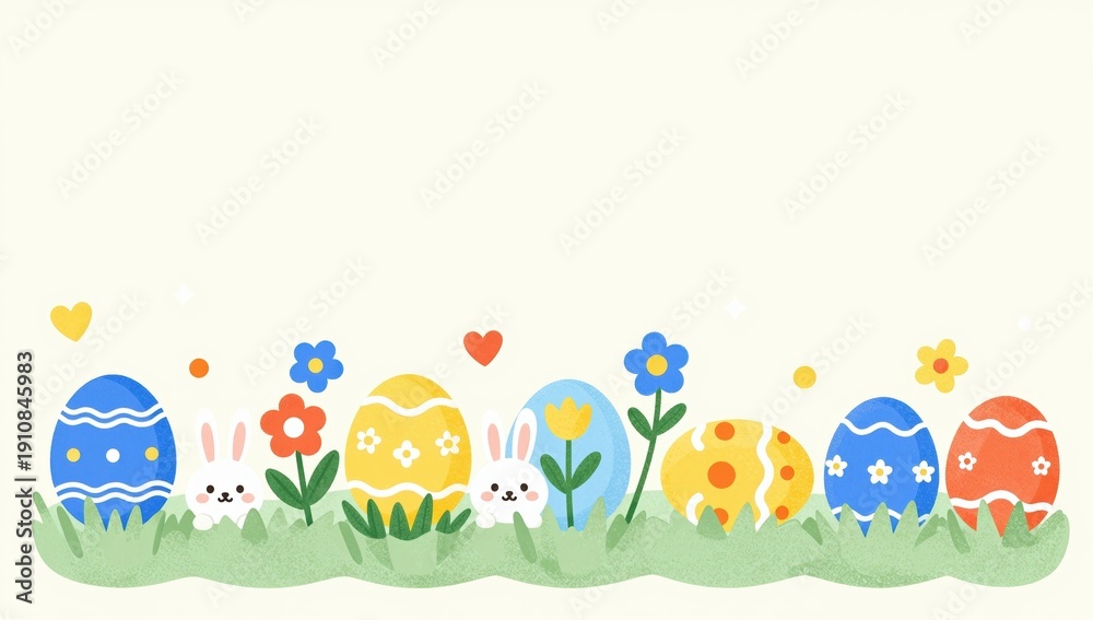 Obraz premium easter eggs on grass