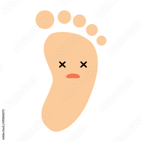 かわいい裸足のキャラクター