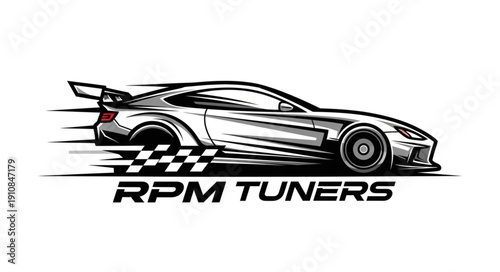 Sports Car Speed Motion Graphic Logo.
