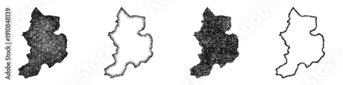 Sketch Glarus outline map design set