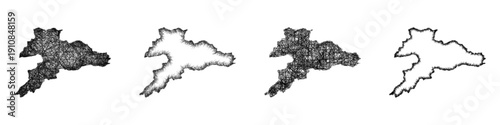 Sketch Jura outline map design set