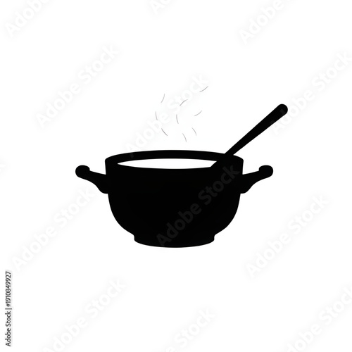 cookingpot, pot, cookware, kitchen, utensil, tool, silhouette, vector, illustration, icon, food, cooking, boil, simmer, stew, soup, meal, cuisine, culinary, chef, restaurant, home, domestic, metal, li