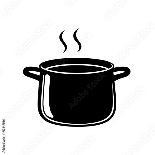 cookingpot, pot, cookware, kitchen, utensil, tool, silhouette, vector, illustration, icon, food, cooking, boil, simmer, stew, soup, meal, cuisine, culinary, chef, restaurant, home, domestic, metal, li