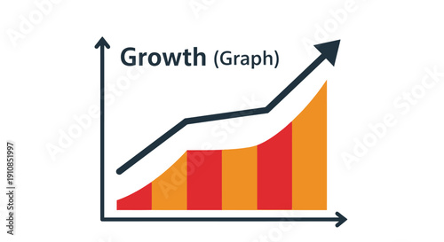 Growth graph illustrating positive trends with a bar chart component