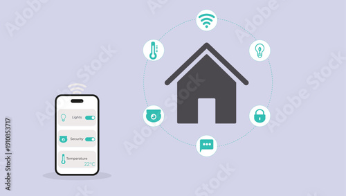 Smart home system. Home automation technology Connected house concept