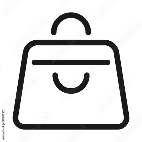 Shopping bag line icon for ecommerce sale marketing store app