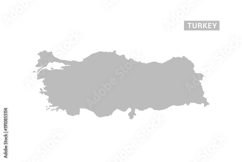 Turkey map - Minimal Flat Vector Illustration in Black and Gray, Isolated on White Background, Ideal for Infographics, Educational Use, Reports, and Presentations.
