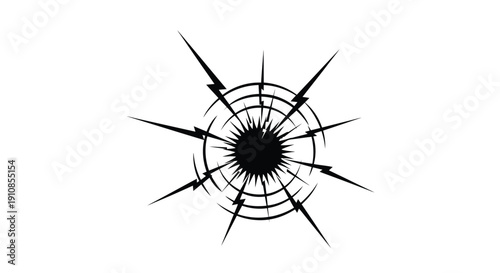Black starburst explosion graphic on a white background