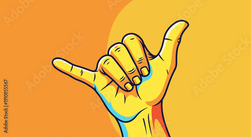 Vector illustration of a hand showing a gesture sign icon in simple silhouette style