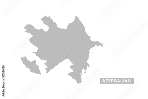 Azerbaijan map - Minimal Flat Vector Illustration in Black and Gray, Isolated on White Background, Ideal for Infographics, Educational Use, Reports, and Presentations.