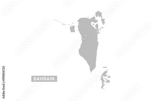 Bahrain map - Minimal Flat Vector Illustration in Black and Gray, Isolated on White Background, Ideal for Infographics, Educational Use, Reports, and Presentations.