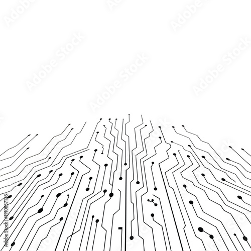 Abstract circuit board pattern resembling a futuristic landscape