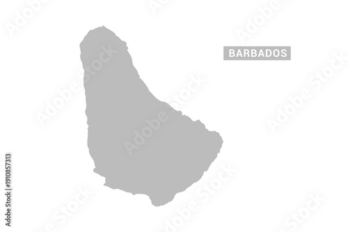 Barbados map - Minimal Flat Vector Illustration in Black and Gray, Isolated on White Background, Ideal for Infographics, Educational Use, Reports, and Presentations.