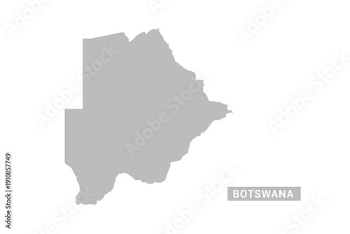 Botswana map - Minimal Flat Vector Illustration in Black and Gray, Isolated on White Background, Ideal for Infographics, Educational Use, Reports, and Presentations.