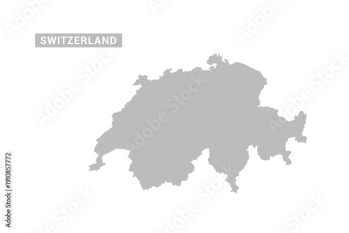 Switzerland map - Minimal Flat Vector Illustration in Black and Gray, Isolated on White Background, Ideal for Infographics, Educational Use, Reports, and Presentations.