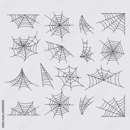 Assorted Spider Web Line Art Collection