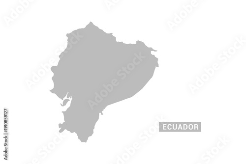 Ecuador map - Minimal Flat Vector Illustration in Black and Gray, Isolated on White Background, Ideal for Infographics, Educational Use, Reports, and Presentations.