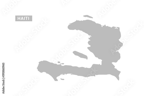 Haiti map - Minimal Flat Vector Illustration in Black and Gray, Isolated on White Background, Ideal for Infographics, Educational Use, Reports, and Presentations.