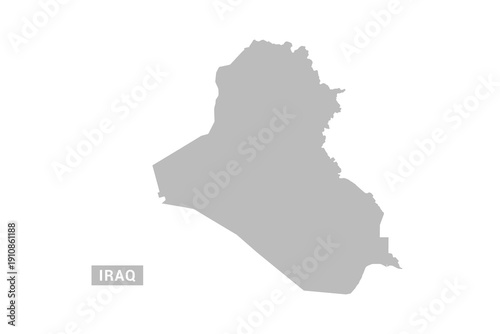Iraq map - Minimal Flat Vector Illustration in Black and Gray, Isolated on White Background, Ideal for Infographics, Educational Use, Reports, and Presentations.