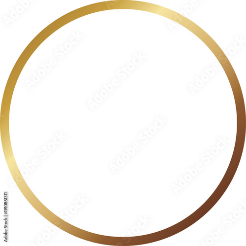 高級感のある円形のメタルフレーム　ゴールド