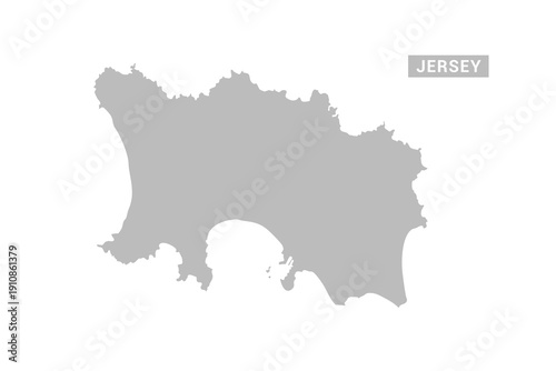 Jersey map - Minimal Flat Vector Illustration in Black and Gray, Isolated on White Background, Ideal for Infographics, Educational Use, Reports, and Presentations.