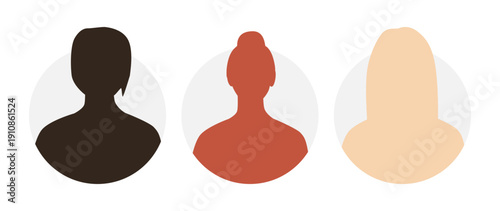 Vector flat illustration. Avatar, user profile, face icon, profile picture. Suitable for social media profiles, icons, splash screens and as a template.