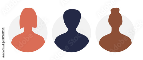Vector flat illustration. Avatar, user profile, face icon, profile picture. Suitable for social media profiles, icons, splash screens and as a template.