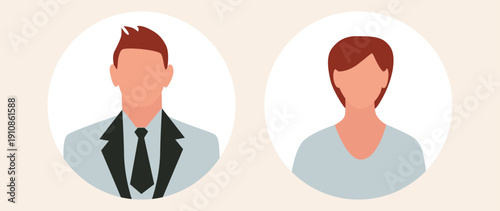 Vector flat illustration. Avatar, user profile, face icon, profile picture. Suitable for social media profiles, icons, splash screens and as a template.