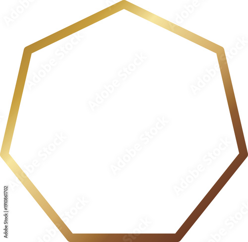 高級感のある七角形のメタルフレーム　ゴールド